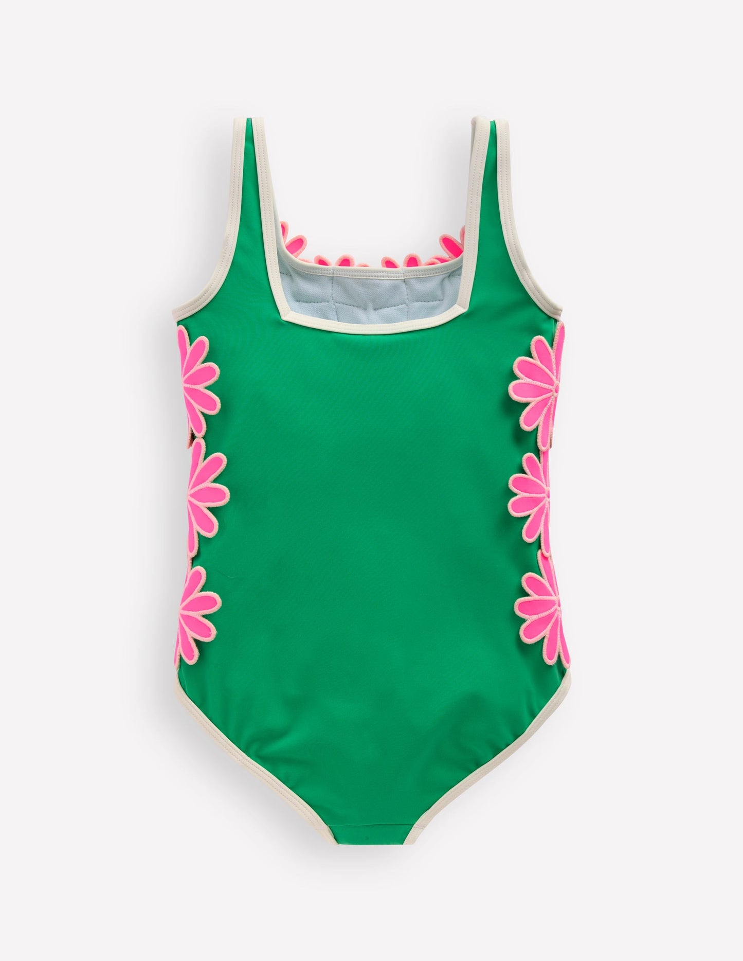 Appliqué Swimsuit-Pea Green/Sorbet Pink Daisy