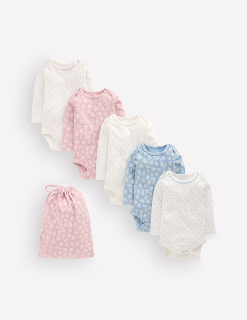 5-pack Cotton Bodies-Multi Floral Spots