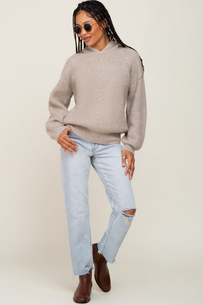 Beige Hooded Sweater