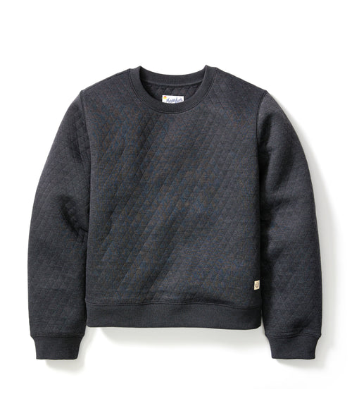 Women's Corbet Quilted Crewneck in Charcoal