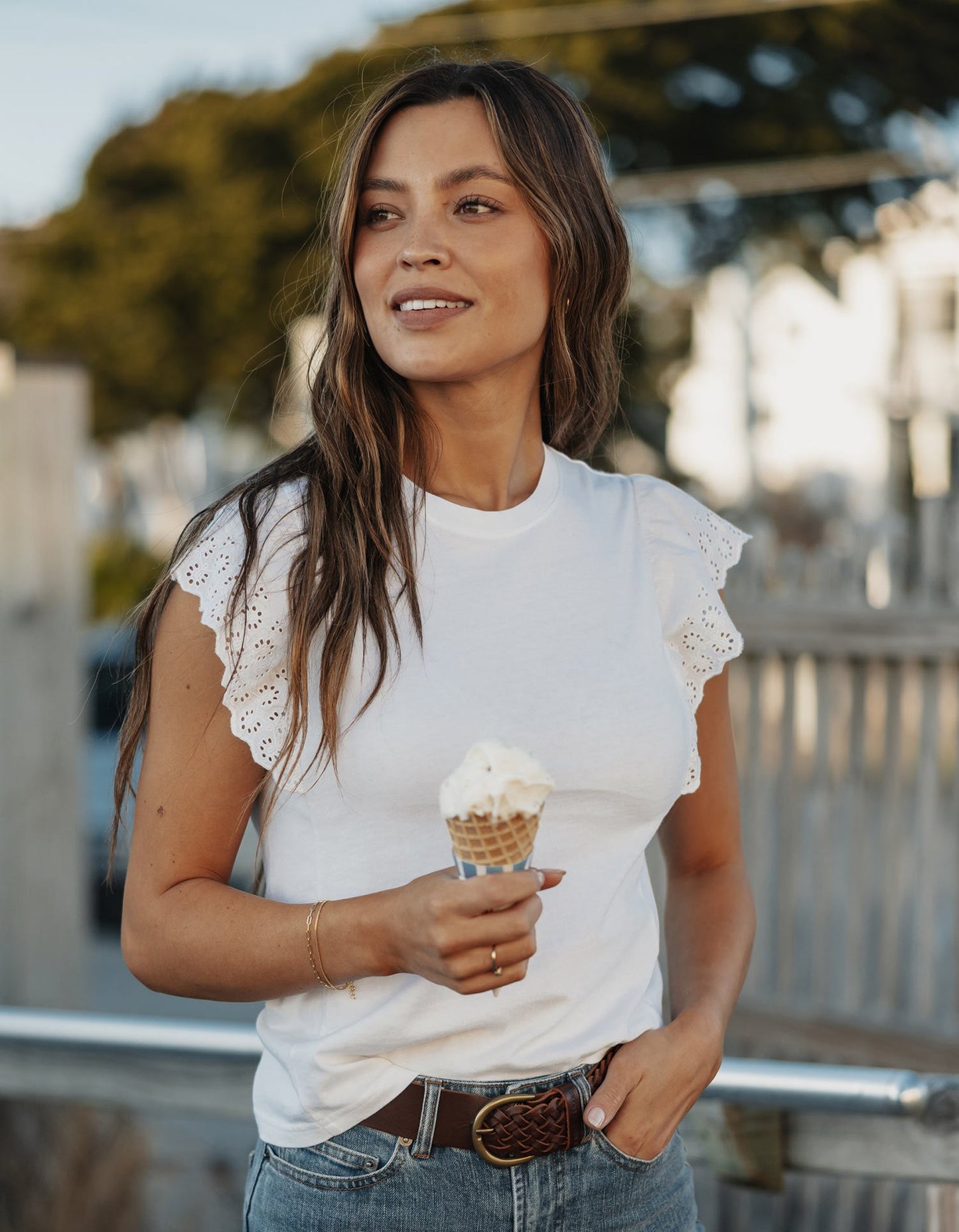Marnie Eyelet Top in White