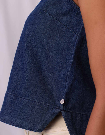 Lightweight Denim Mariner Top in Dark Indigo